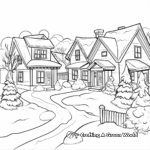 Snow-Covered Christmas Village Coloring Pages 3