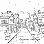 Snow-Covered Christmas Village Coloring Pages 4