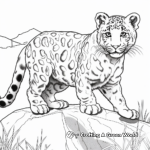 Snow Leopard In Its Habitat Coloring Pages 3