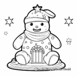 Snowman and Gingerbread House Coloring Pages 2