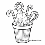 Snowman with Candy Cane Coloring Sheets 3
