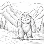 Snowy Mountain Yeti Scene Coloring Pages 2