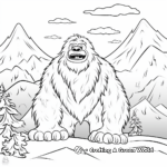 Snowy Mountain Yeti Scene Coloring Pages 4