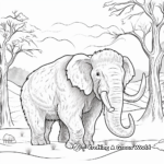 Snowy Scene Woolly Mammoth Coloring Pages 2