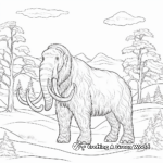 Snowy Scene Woolly Mammoth Coloring Pages 3