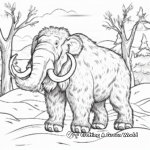 Snowy Scene Woolly Mammoth Coloring Pages 4