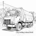 Snowy Winter Scene Recycling Truck Coloring Pages 1