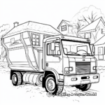 Snowy Winter Scene Recycling Truck Coloring Pages 2
