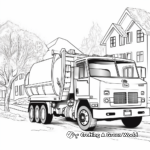 Snowy Winter Scene Recycling Truck Coloring Pages 4