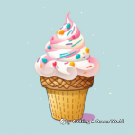 Soft Serve Cone with Sprinkles Coloring Pages 1