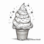 Soft Serve Cone with Sprinkles Coloring Pages 3