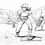 Softball Game in Action Coloring Pages 1
