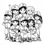 Softball Team Group Coloring Pages 1