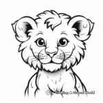 Soothing Baby Lion Face Coloring Pages 1