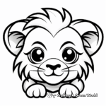 Soothing Baby Lion Face Coloring Pages 2