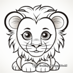 Soothing Baby Lion Face Coloring Pages 3