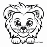 Soothing Baby Lion Face Coloring Pages 4