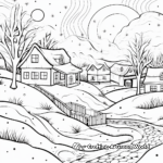 Soothing Snow Scene New Year Coloring Pages 3