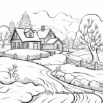 Soothing Snow Scene New Year Coloring Pages 4