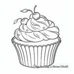 Sophisticated Gourmet Cupcake Coloring Pages for Adults 1