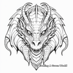 Sophisticated Medieval Dragon Head Coloring Pages 1