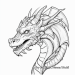 Sophisticated Medieval Dragon Head Coloring Pages 2