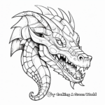 Sophisticated Medieval Dragon Head Coloring Pages 3