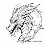 Sophisticated Medieval Dragon Head Coloring Pages 4