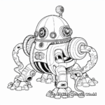Sophisticated Steampunk Octopus Coloring Sheets 1