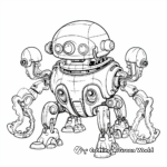 Sophisticated Steampunk Octopus Coloring Sheets 2
