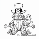 Sophisticated Steampunk Octopus Coloring Sheets 4