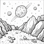 Space-Themed Asteroid Coloring Pages 1