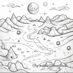 Space-themed Treasure Map Coloring Pages 1