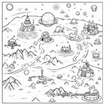 Space-themed Treasure Map Coloring Pages 2