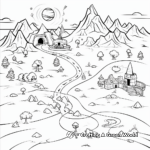 Space-themed Treasure Map Coloring Pages 4