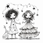 Sparkling New Year's Eve Dresses Coloring Pages 4