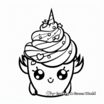 Sparkling Unicorn Cupcake Coloring Pages 2