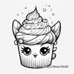 Sparkling Unicorn Cupcake Coloring Pages 3