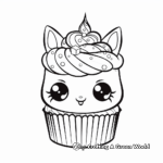 Sparkling Unicorn Cupcake Coloring Pages 4