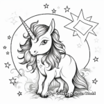Sparkling Unicorn Pumpkin Under Moonlight Coloring Pages 1
