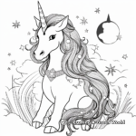 Sparkling Unicorn Pumpkin Under Moonlight Coloring Pages 4
