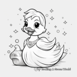 Sparkly Princess Rubber Duck Coloring Pages 1