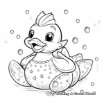 Sparkly Princess Rubber Duck Coloring Pages 2