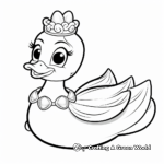 Sparkly Princess Rubber Duck Coloring Pages 3