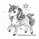 Sparkly Starry Unicorn Coloring Pages 2
