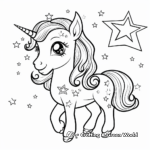 Sparkly Starry Unicorn Coloring Pages 4