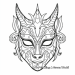 Sparkly Unicorn Mask Coloring Pages 1