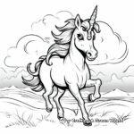 Spirited Unicorn Birthday Banner Coloring Pages 2