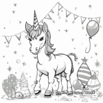 Spirited Unicorn Birthday Banner Coloring Pages 4