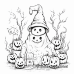 Spooky Ghosts Halloween Coloring Pages 1
